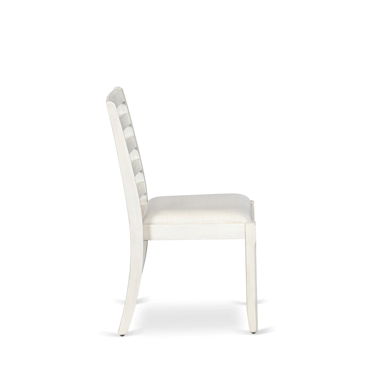 East West Furniture Xtenczar Modern Dining Chairs in White (Set of 2)