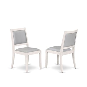East West Furniture Xtenczar Modern Dining Chairs in White (Set of 2)