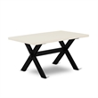East West Furniture X-Style 5-Piece Kitchen Dining Set in Linen White Finish