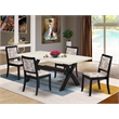 East West Furniture X-Style 5-Piece Mid Century Kitchen Set in Linen White