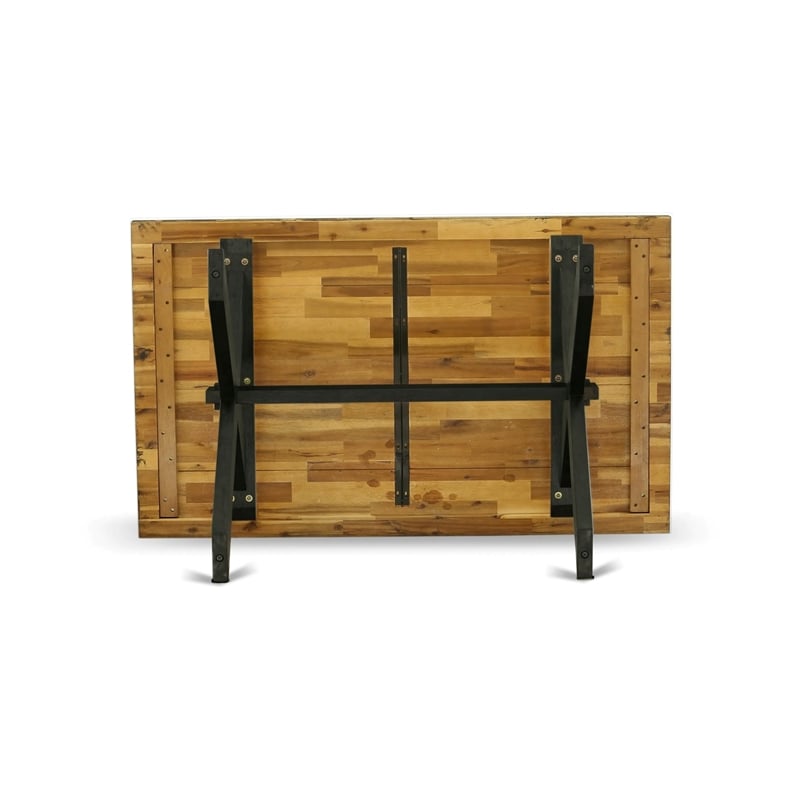 East West Furniture X-Style 6-Piece Dining Room Set in Distressed Jacobean