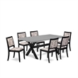 East West Furniture X-Style 7-Piece Kitchen Dining Set in Cement Finish