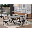 East West Furniture X-Style 7-Piece Kitchen Dining Set in Cement Finish