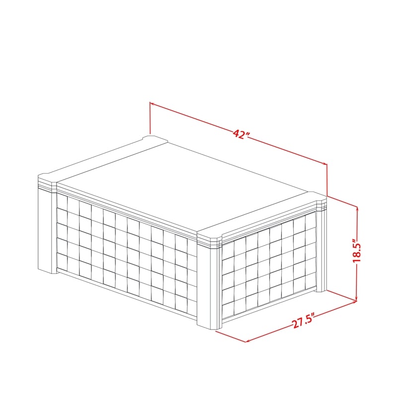 East West Furniture Xtenczar Expandable Coffee Table in Black Finish