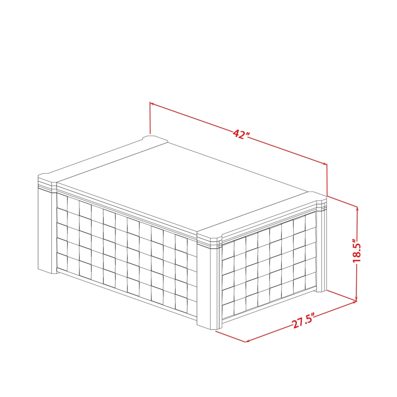 East West Furniture Xtenczar Expandable Coffee Table in White Finish