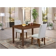 East West Furniture Yarmouth 3 Piece Dinette Set in Walnut Finish
