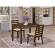 East West Furniture Yarmouth 3-Piece Kitchen Table Set in Walnut Finish