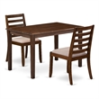 East West Furniture Yarmouth 3-Piece Kitchen Table Set in Walnut Finish
