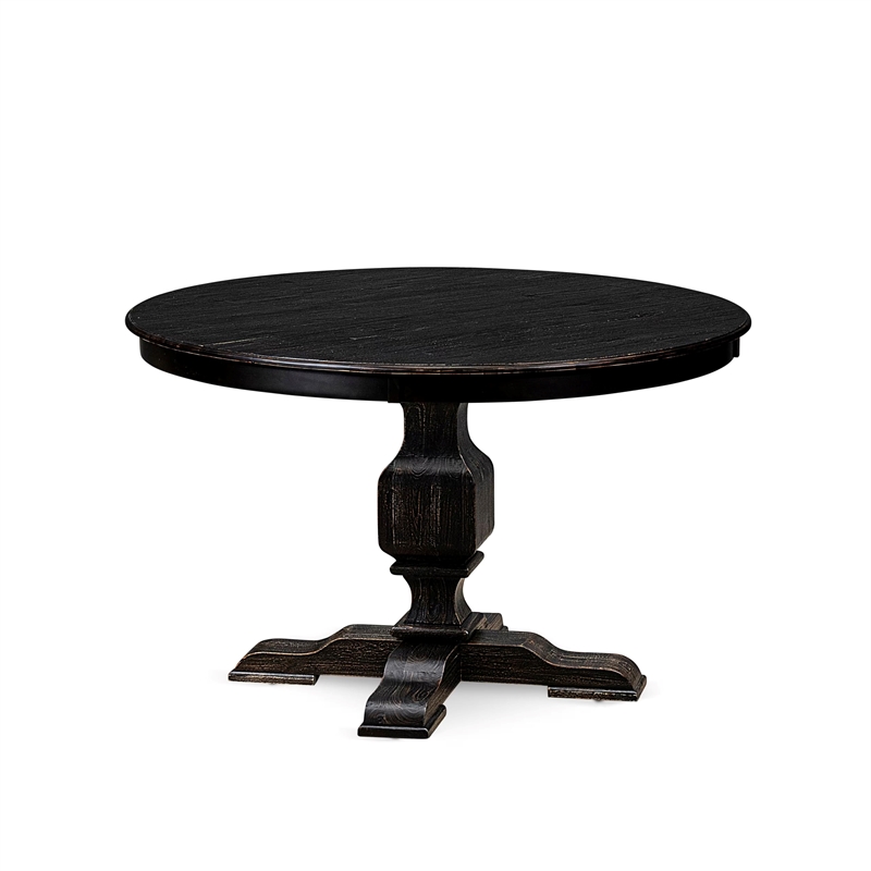 East West Furniture Ferris 7 Piece Round Dinette Set in Black Finish