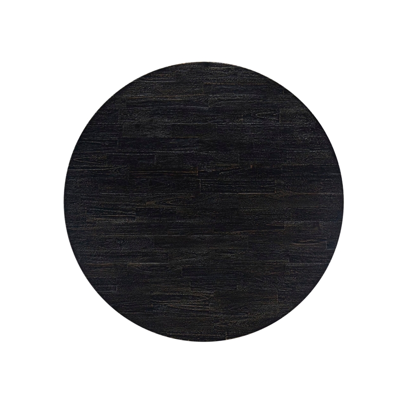 East West Furniture Ferris 7 Piece Round Dinette Set in Black Finish