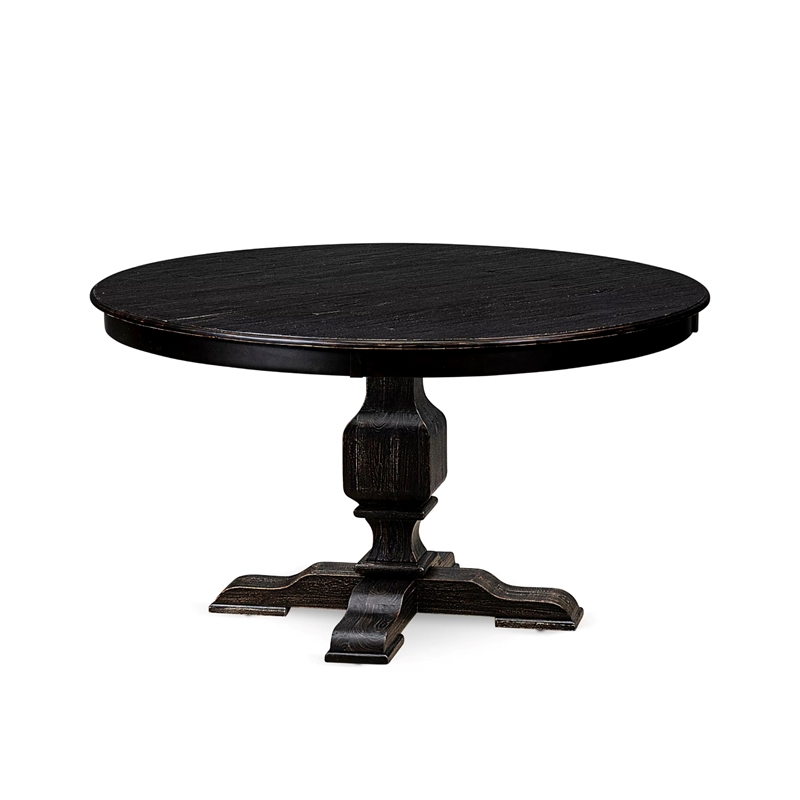 East West Furniture Ferris 7 Piece Round Dinette Set in Black Finish