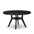 East West Furniture Irving 7 Piece Round Dinette Set in Black Finish