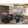 East West Furniture Xtenczar 10 -Piece Dining Room Table Set in Black Finish