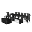 East West Furniture Xtenczar 10 -Piece Dining Room Table Set in Black Finish