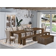East West Furniture Xtenczar 10-Piece Extendable Dining Set in Walnut Finish