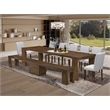East West Furniture Xtenczar 9-Piece Extendable Dining Set in Walnut Finish