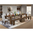 East West Furniture Xtenczar 9-Piece Extendable Dining Set in Walnut Finish