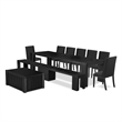East West Furniture Xtenczar 10 -Piece Dining Room Table Set in Black Finish