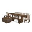 East West Furniture Xtenczar 10-Piece Extendable Dining Set in Walnut Finish