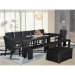 East West Furniture Xtenczar 10 -Piece Dining Room Table Set in Black Finish