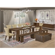East West Furniture Xtenczar 10-Piece Extendable Dining Set in Walnut Finish