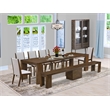 East West Furniture Xtenczar 9-Piece Extendable Dining Set in Walnut Finish