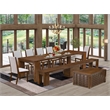 East West Furniture Xtenczar 10-Piece Extendable Dining Set in Walnut Finish