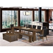 East West Furniture Xtenczar 10-Piece Extendable Dining Set in Walnut Finish