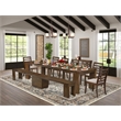 East West Furniture Xtenczar 9-Piece Extendable Dining Set in Walnut Finish