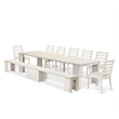 East West Furniture Xtenczar 9-Piece Extendable Dining Set in White Finish