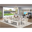 East West Furniture Xtenczar 9-Piece Extendable Dining Set in White Finish