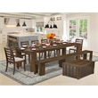 East West Furniture Xtenczar 10-Piece Extendable Dining Set in Walnut Finish