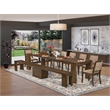 East West Furniture Xtenczar 9-Piece Extendable Dining Set in Walnut Finish