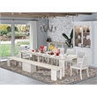 East West Furniture Xtenczar 9-Piece Extendable Dining Set in White Finish
