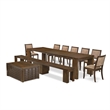 East West Furniture Xtenczar 10-Piece Extendable Dining Set in Walnut Finish