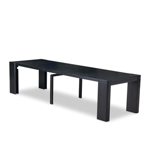 East West Furniture Xtenczar Dining Room Table in Black Finish