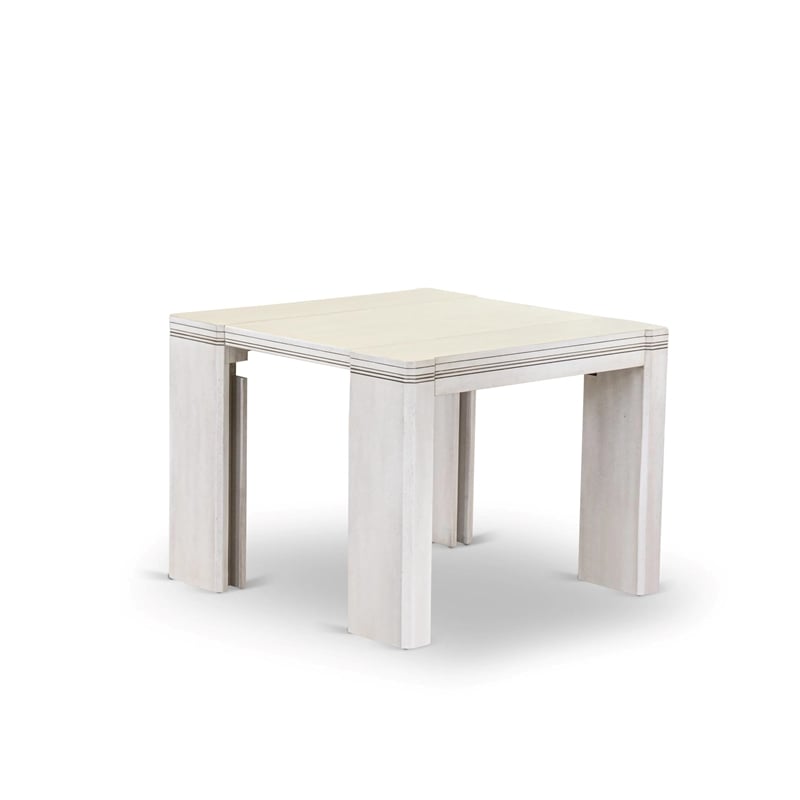 East West Furniture Xtenczar Wooden Kitchen Table in White Finish