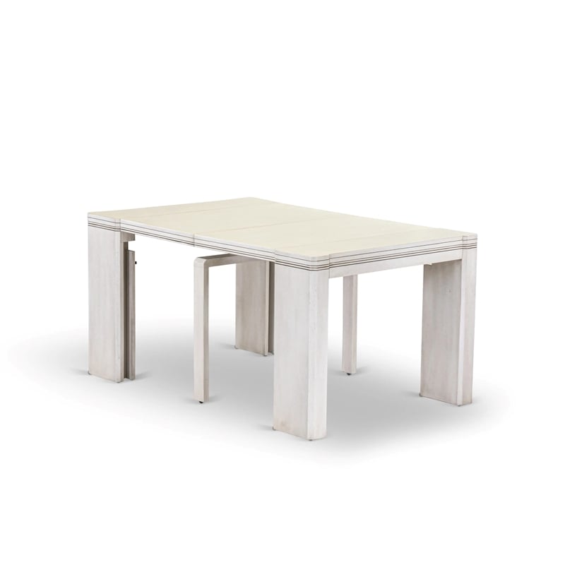 East West Furniture Xtenczar Wooden Kitchen Table in White Finish