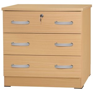 better home products 3 drawer wooden bedroom chest wc3