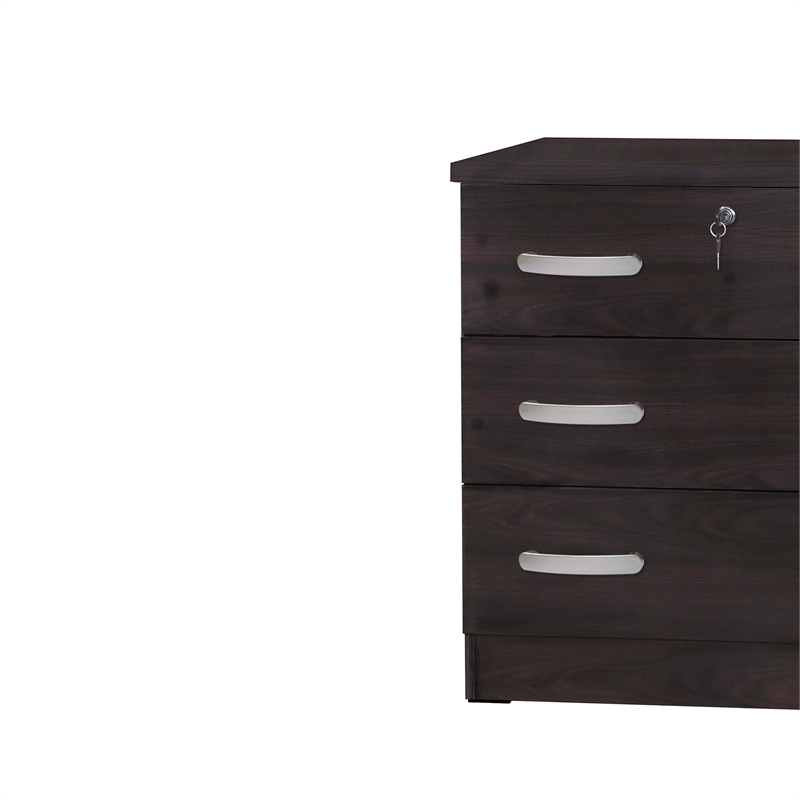 Better Home Products Cindy Wooden 3 Drawer Chest Bedroom Dresser in Tobacco