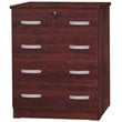 Better Home Products Cindy 4 Drawer Chest Wooden Dresser with Lock in Mahogany