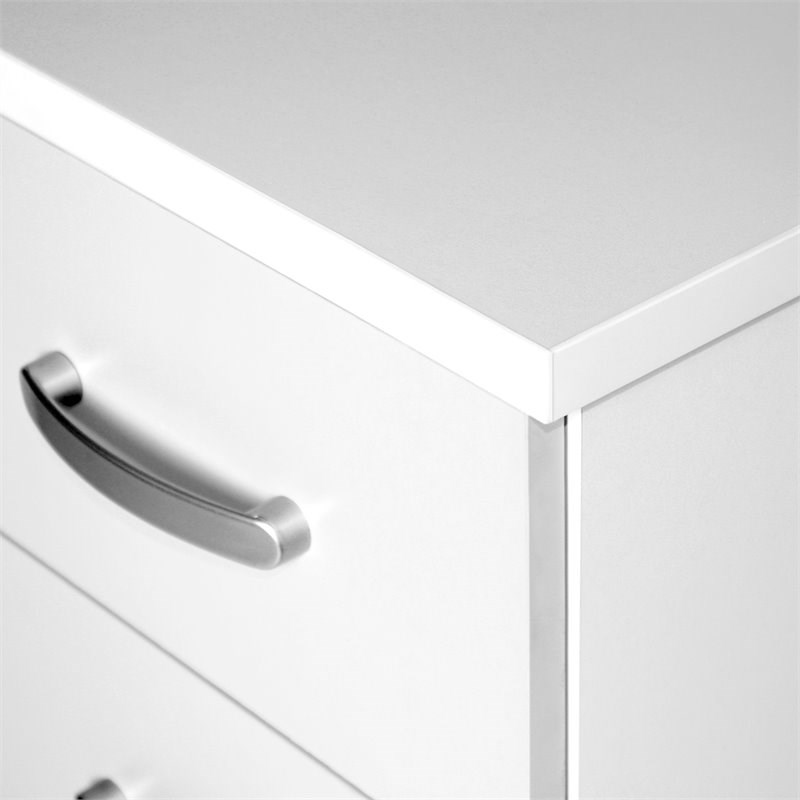 Better Home Products Cindy 4 Drawer Chest Wooden Dresser with Lock in White