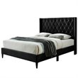 Better Home Products Amelia 62 x 86 Velvet Tufted Queen Platform Bed in Black