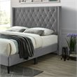 Better Home Products Amelia 62 x 86 Velvet Tufted Queen Platform Bed in Gray
