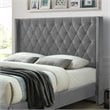 Better Home Products Amelia 62 x 86 Velvet Tufted Queen Platform Bed in Gray