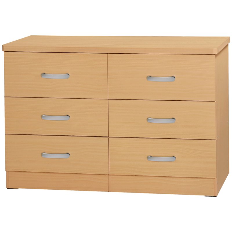 Better Home S Dd Pam 6 Drawer, Natural Beech Wood Dresser