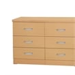 Better Home Products Megan Wooden 6 Drawer Double Dresser in Beech