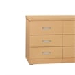 Better Home Products Megan Wooden 6 Drawer Double Dresser in Beech