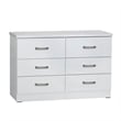 Better Home Products Megan Wooden 6 Drawer Double Dresser in White
