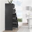 Better Home Products Olivia Wooden Tall 5 Drawer Chest Bedroom Dresser in Black